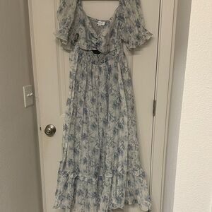 Able Blue Floral Maxi Dress